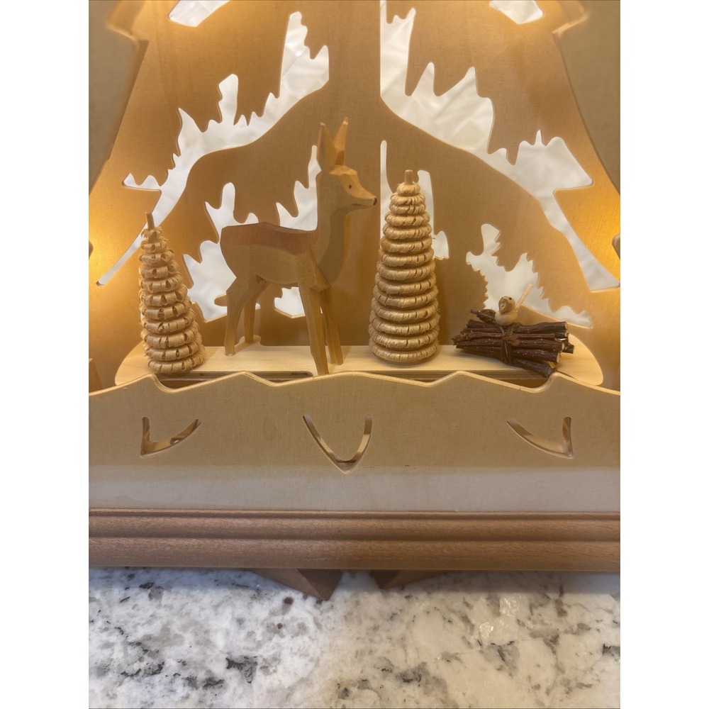 Erzgebirgische 3-D Candle Christmas Tree Forest Deer Owl Limited 202/451 Santa - Picture 10 of 16